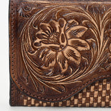 Clutch Beautifully Hand Tooled Genuine Leather women bag western handbag purse