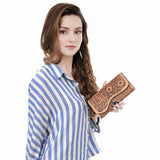 Clutch Beautifully Hand Tooled Genuine Leather women bag western handbag purse