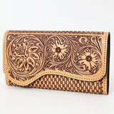 Clutch Beautifully Hand Tooled Genuine Leather women bag western handbag purse