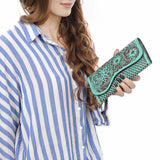 American Darling Clutch Beautifully Hand Tooled Genuine Leather women bag western handbag purse |