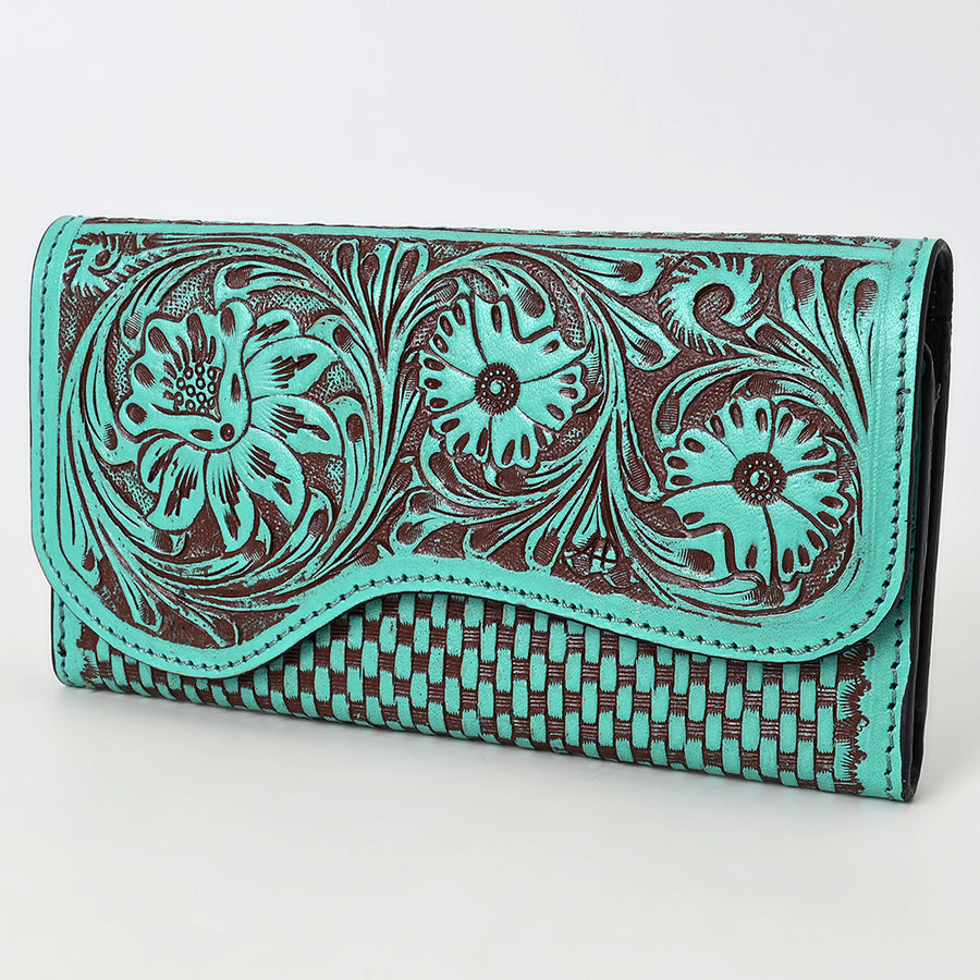 American Darling Clutch Beautifully Hand Tooled Genuine Leather women bag western handbag purse - Uhorse