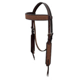 BAR H EQUINE Western Handtooled Leather Horse Headstall & Breast Collar Set