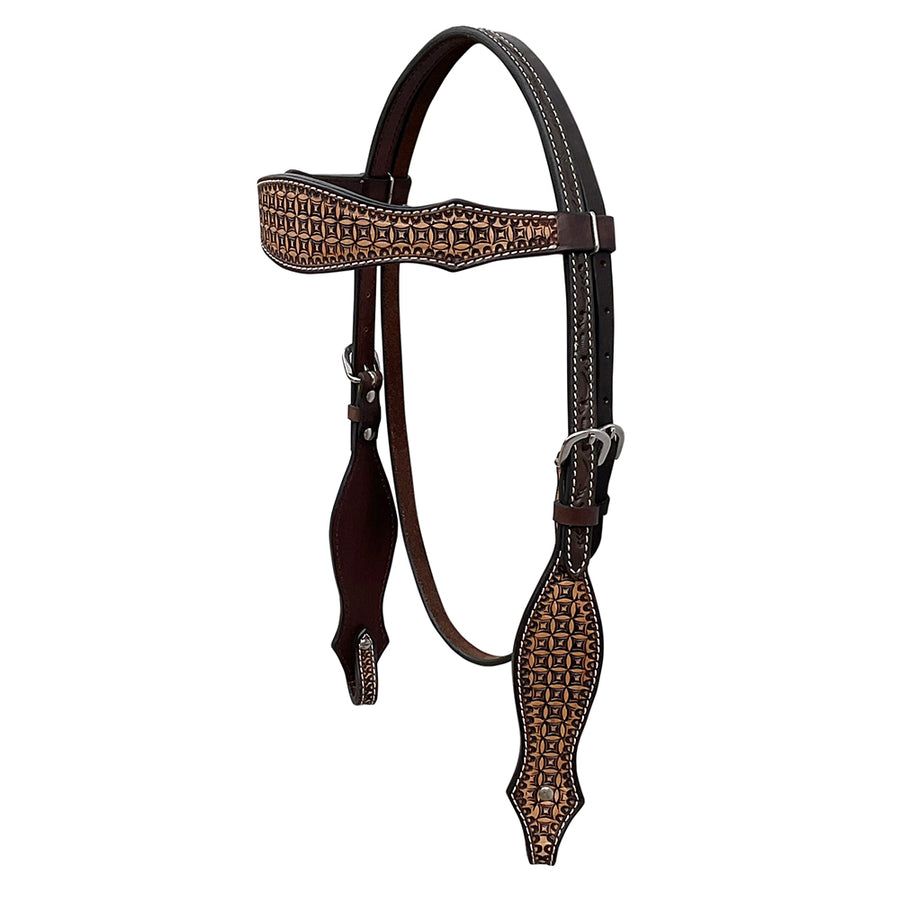 BAR H EQUINE Western Handtooled Leather Horse Headstall & Breast Collar Set | Tack