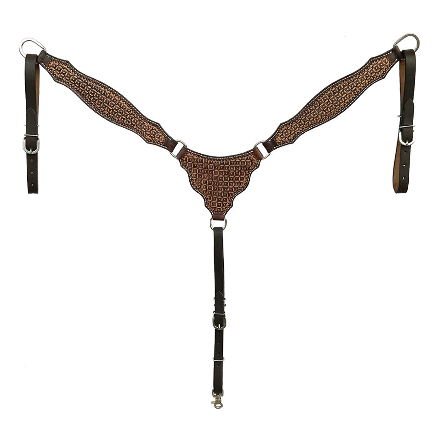 BAR H EQUINE Western Handtooled Leather Horse Headstall & Breast Collar Set | Tack