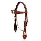 BAR H EQUINE Western Handtooled Leather Horse Headstall & Breast Collar Set