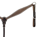 BAR H EQUINE Western Handtooled Leather Horse Headstall & Breast Collar Set