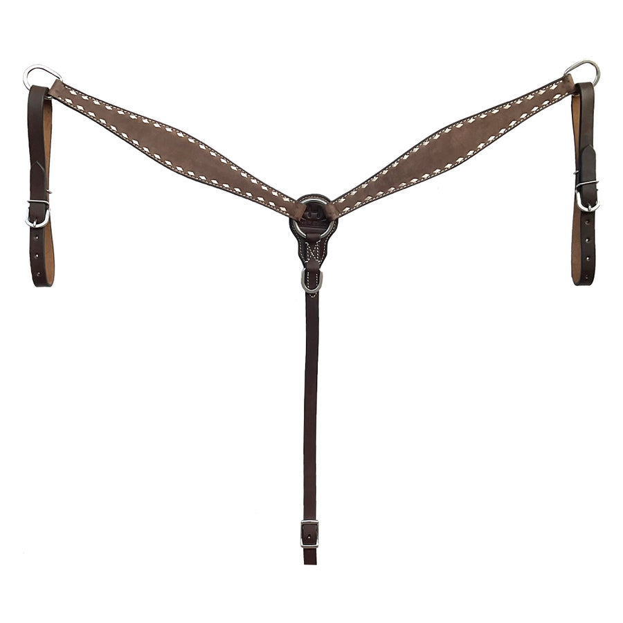 BAR H EQUINE Western Handtooled Leather Horse Headstall & Breast Collar Set | Tack