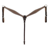 BAR H EQUINE Western Handtooled Leather Horse Headstall & Breast Collar Set