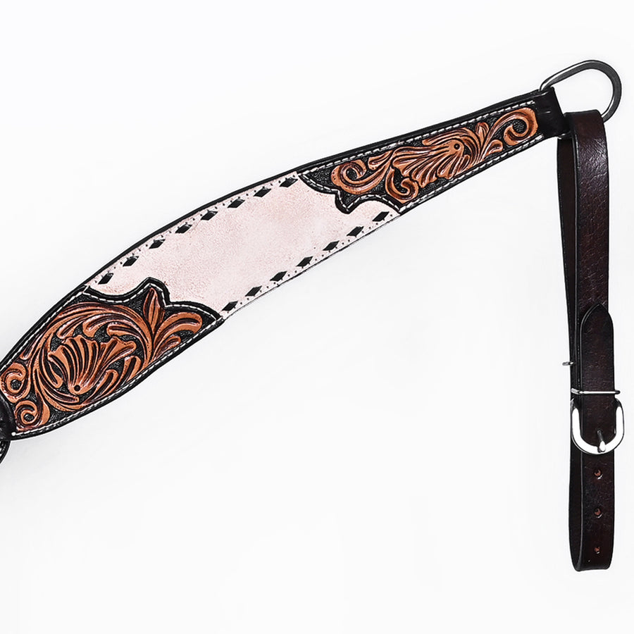 BAR H EQUINE Western Handtooled Leather Horse Headstall & Breast Collar Set | Tack