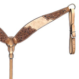 BAR H EQUINE Western Handtooled Leather Horse Headstall & Breast Collar Set