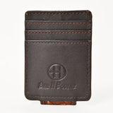 BAR H EQUINE Hand-Tooled Genuine Leather Money Clip Wallet Floral Carved | Western Style Card & Cash Holder