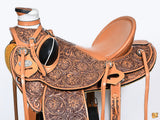 Hilason Western Horse Saddle Wade Ranch Roping American Leather Tan