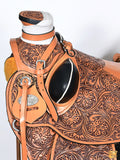 Hilason Western Horse Saddle Wade Ranch Roping American Leather Tan