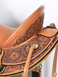 Hilason Western Horse Saddle Wade Ranch Roping American Leather Tan