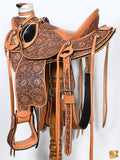 Hilason Western Horse Saddle Wade Ranch Roping American Leather Tan