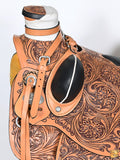 Hilason Western Horse Saddle Wade Ranch Roping American Leather Tan