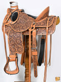 Hilason Western Horse Saddle Wade Ranch Roping American Leather Tan