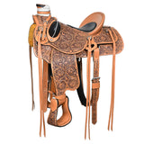 Hilason Western Horse Saddle Wade Ranch Roping American Leather Tan