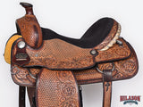 HILASON Western Horse Floral Ranch Roping American Leather Saddle Brown