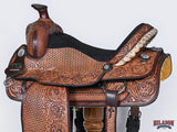 HILASON Western Horse Floral Ranch Roping American Leather Saddle Brown