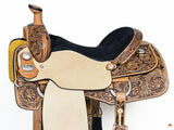 16 In HILASON Western Horse Floral Ranch Roping American Leather Tack Set Saddle