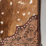 American Darling Travel Case Beautifully Hand Tooled Hair-On Genuine Leather Women Trolley bag