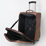 American Darling Travel Case Beautifully Hand Tooled Hair-On Genuine Leather Women Trolley bag