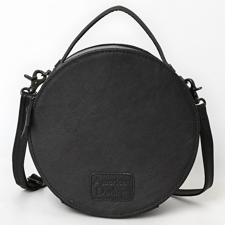 American Darling Canteen Hand Tooled Hair On Genuine Leather women bag western handbag purse