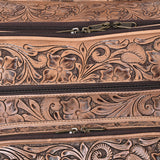 American Darling Travel Case Beautifully Hand Tooled Genuine Leather Women Trolley bag