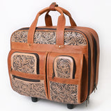 American Darling Travel Case Beautifully Hand Tooled Genuine Leather women Trolley bag