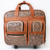 American Darling Travel Case Beautifully Hand Tooled Genuine Leather women Trolley bag