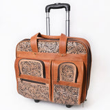 American Darling Travel Case Beautifully Hand Tooled Genuine Leather women Trolley bag