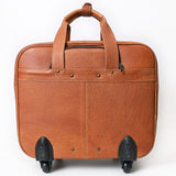 American Darling Travel Case Beautifully Hand Tooled Genuine Leather women Trolley bag