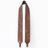 48 In American Darling Gorgeous Floral Hand Carved Genuine Leather Bag Strap With Flower Hand Tooled Design Brown Adbt147B
