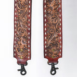 48 In American Darling Gorgeous Floral Hand Carved Genuine Leather Bag Strap With Flower Hand Tooled Design Brown Adbt147E