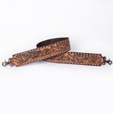 48 In American Darling Gorgeous Floral Hand Carved Genuine Leather Bag Strap With Flower Hand Tooled Design Brown Adbt147F