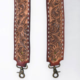 48 In American Darling Gorgeous Floral Hand Carved Genuine Leather Bag Strap With Flower Hand Tooled Design Brown Adbt147F