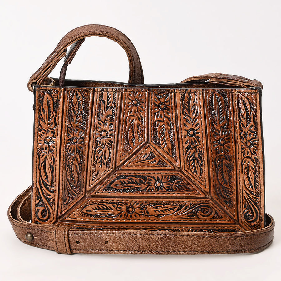 American Darling Hand-Tooled Small Cross Body Bag Genuine Leather Floral Carved Design with Premium Craftsmanship and Everyday Functionality