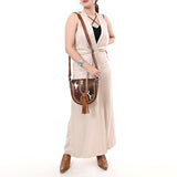 ADBG1610 Crossbody Hand Tooled Hair On Genuine Leather Women Bag