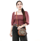 ADBG1611 Canteen Hand Tooled Genuine Western Leather Women Bag