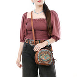 ADBG1611 Canteen Hand Tooled Genuine Western Leather Women Bag