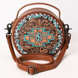 ADBG1611 Canteen Hand Tooled Genuine Western Leather Women Bag