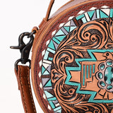 ADBG1611 Canteen Hand Tooled Genuine Western Leather Women Bag