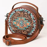 ADBG1611 Canteen Hand Tooled Genuine Western Leather Women Bag