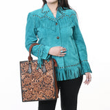 American Darling Hand Tooled Genuine Leather Tote Bag