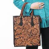 American Darling Hand Tooled Genuine Leather Tote Bag