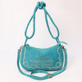 American Darling Boot Stitched Vegetable-Tanned Full Grain Genuine Suede Leather Cross body Bag with YKK Zipper