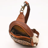 American Darling Hand Curved & Hair On Genuine Leather Sling Bag | Travel Jewelry Case