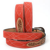 American Darling Beautifully Hand Tooled Genuine American Suede Leather Belt Men and Women