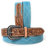 American Darling Beautifully Hand Tooled Genuine American Suede Leather Belt Men and Women